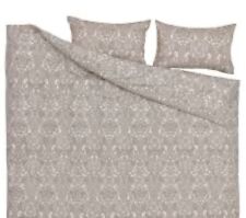 IKEA Jattevallmo Double Duvet Cover Set & 2 Pillowcases Beige Dark Grey Paisley