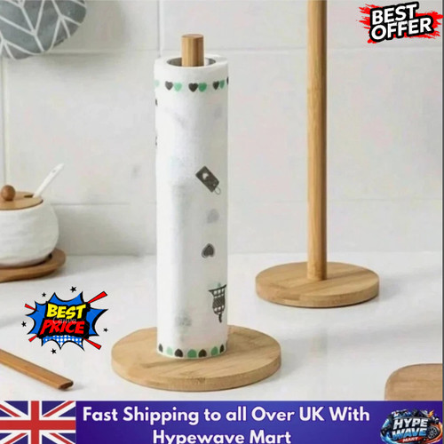 Wooden roll paper towel holder - wooden,