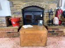 Old Antique Pine Chest, Vintage Wooden Storage Trunk, Blanket Box, Coffee Table.