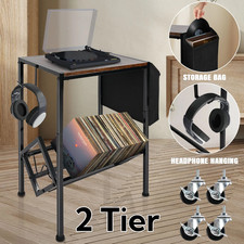 Moible Vinyl Record Player Stand Display Shelf End TurnTable 80 Album Storage UK