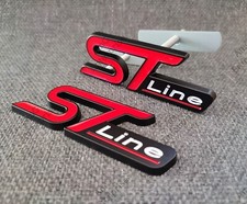 Gloss Red & BLack ST Line Front Grille Rear Badge Emblem for Ford Fiesta Focus X