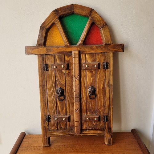 Rustic arched wooden shutter - arched,