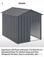 Outdoor Dog Shed Galvanized Steel Dog House with Roof