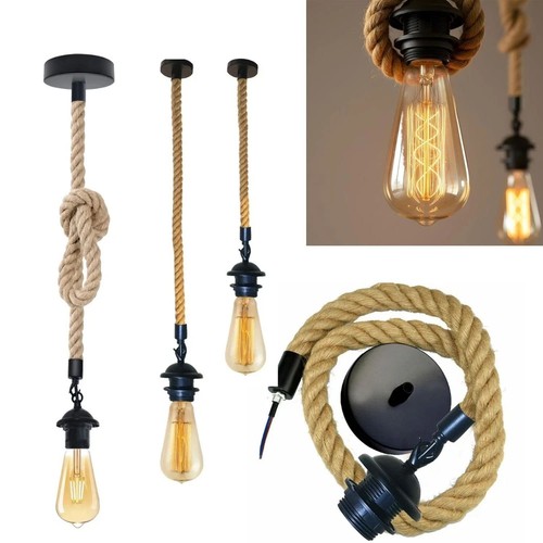 Industrial hemp rope pendant - hemp,