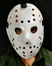 White Hockey Mask Plastic Jason Horror Friday Halloween Costume Masks Adult Kids