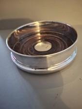 Sterling Silver Wine/Champagne Bottle Coaster FH Sheffield 11cm Diameter