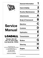 JCB 532 537 540-170 550 5508 Loader Service Workshop Manual Delivered Today