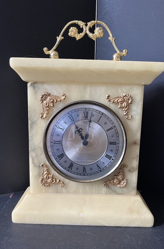 Alabaster clock case - ‘alabaster’,