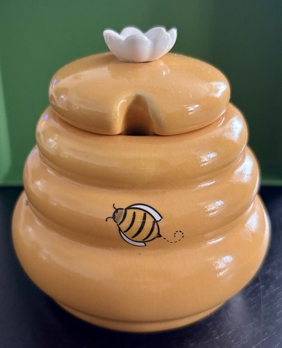 Ceramic beehive honey pot with - ceramic,