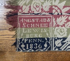 Antique 1836 Coverlet Angstad & Schnee Lewisburg Pennsylvania Single Panel Birds