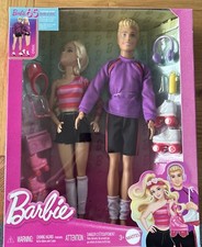 NEW Barbie & Ken Doll Set 65th Anniversary Roller Skates Pink Purple 