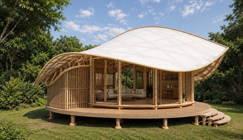 Bamboo glamping pod - glamping, summer