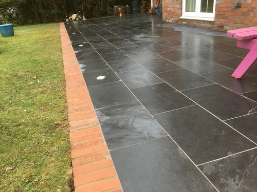 Black slate paving patio slabs - patio,