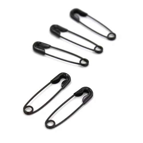 Safety metal pins silver black - pins,