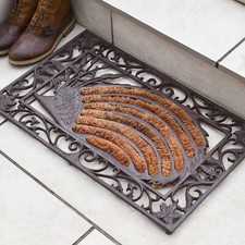 Cast Iron 2-in-1 "Harry the Hedgehog" Rectangular Doormat & Boot Scraper