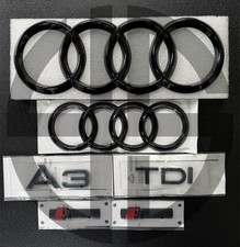 Audi A3 Gloss Black Badges