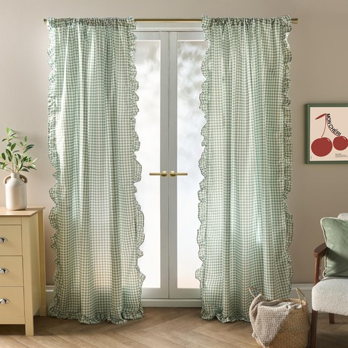 Ohs gingham frill voile net - ohs,
