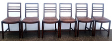 Set Of Six Vintage Utilty Ministry Style Chairs