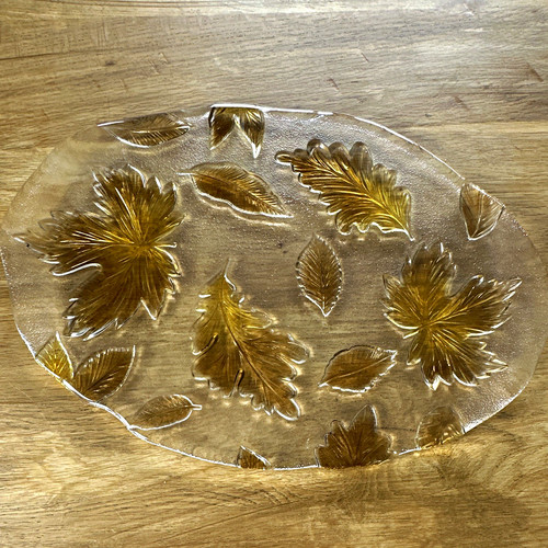 Vintage oval clear - oval, amber