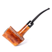 Briar Poker Pipe Handmade Wooden Tobacco Pipe 9mm Filter Bent Curved Saddle Stem