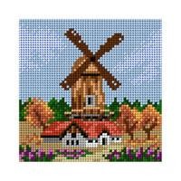 Autumn windmill tapestry - windmill,