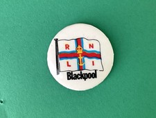 Vintage Blackpool RNLI Royal National lifeboat Institute Tin badge Tower NO PIN