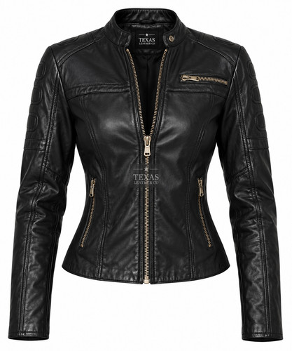 Women black lambskin - black, leather