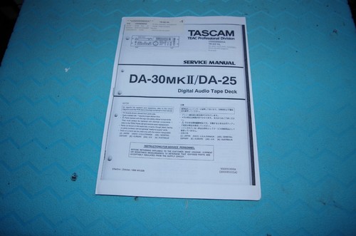 Tascam da30mk2 25 service - da30mk2,