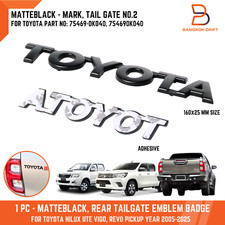 TOYOTA MATTE BLACK LOGO EMBLEM BADGE FOR HILUX VIGO REVO ROCCO M70-M80 2005-2025
