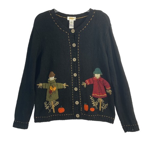 Vtg scarecrow cardigan sweater - vtg,
