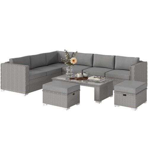 Outsunny 6pc rattan corner - 6pc,
