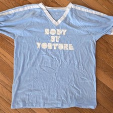 Men's White and Blue Tshirt