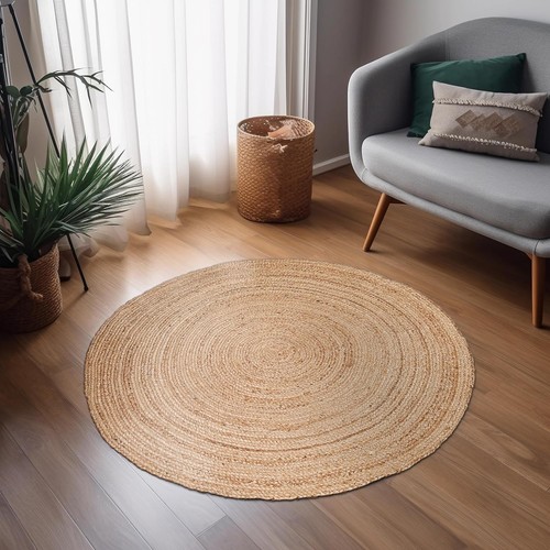 Jute braided round rug - jute,
