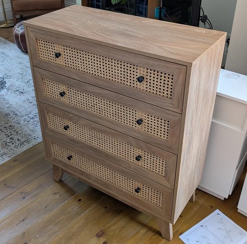 Bohemian rattan dresser woven - rattan,