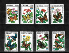 Ghana 1992 - Butterflies - Set of 8 Stamps - Scott #1443-50 - MNH