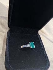 9ct White Gold Natural Emerald