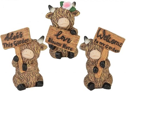 Set highland cow with - 3,