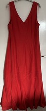 Chesca Red 100% Linen Maxi dress Fully Lined. Six 24 special occasion /christmas
