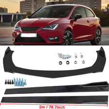 For Seat Ibiza MK4 6J 2008-2015 SUV Side Skirt＆Front Bumper Lip Spoiler Splitter