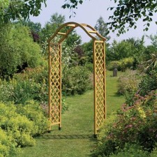 Gardman Elegant Wooden Garden Arch Pergola Tan Plant Support 