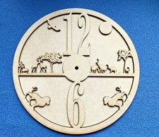 Wooden MDF Safari   Clock Face Blank 25cm and 29cm with Round Clock Face 