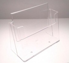 A6 Leaflet Postcard Display Holder Clear Plastic Counter Standing Dispenser x 5