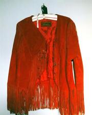 Red Leather Cowboy Jacket Fringed Made in Mexico Sz Small/Medium Women's, Unworn