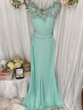 Virgos Lounge Aneliese Beaded Maxi Dress UK 10 Mint NWT Hand Embellished RRP 140