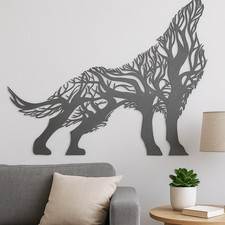 Wolf Tree Wall Art Metal