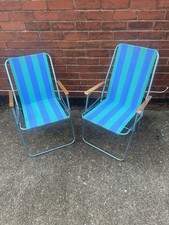 Retro deck chairs Pair of
