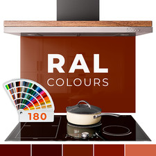 RAL 3005 3007 3009 3011 3012 Red Wine  Glass Splashback Backsplash ANY SIZE