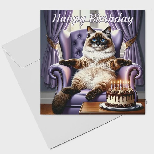 Ragdoll cat birthday - ragdoll, card