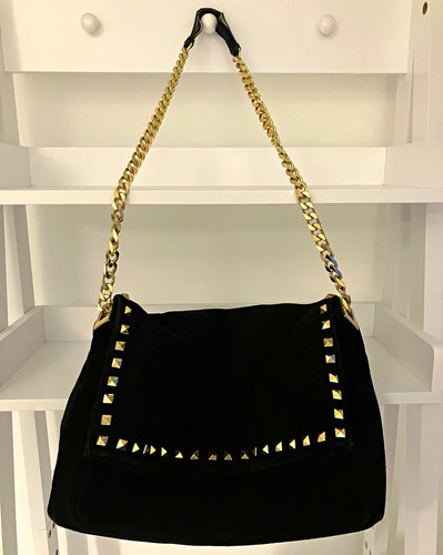 Zara suede shoulder bag black - suede,