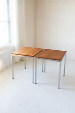 Arne Jacobsen for Fritz Hansen Teak and Steel Work Tables - Danish Mid Century